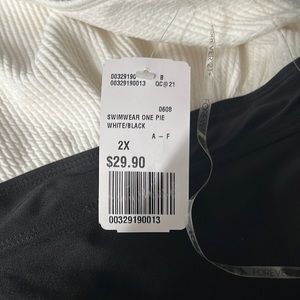 Brand new Plus size swimwear one piece white/black. Tag still on.